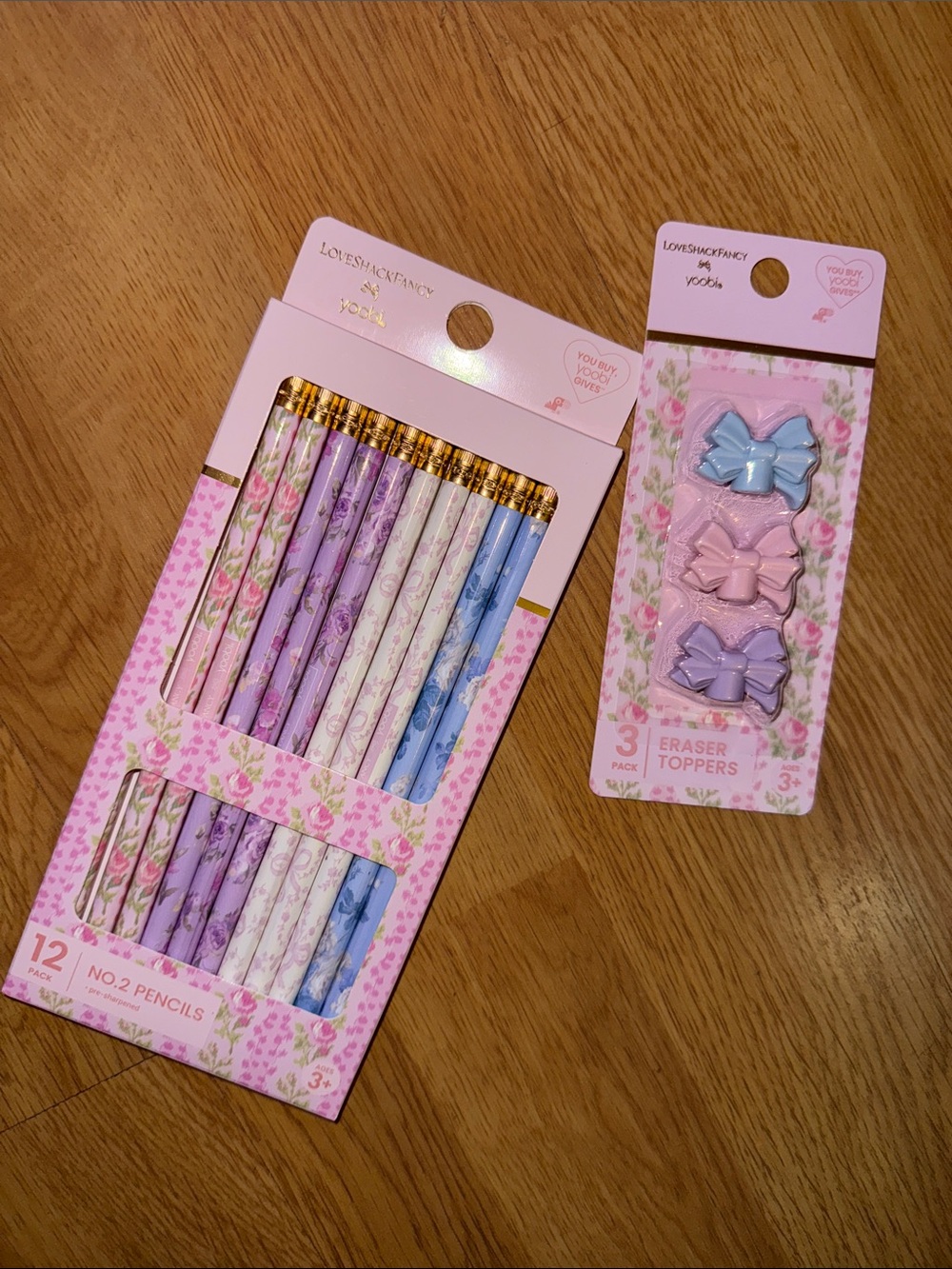 NWT LoveShackFancy x Yoobi x Target - Pencil and Eraser Topper Bundle